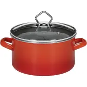 Karl Krueger Krueger ROM MEAT POT 31720RO Kochtopf inkl. Deckel, emailliert, 20 cm Durchmesser, Induktionsherd-geeignet