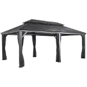 Sojag Messina 1220 Pavillon mit festem Dach inkl. Moskitonetz 4x6 m