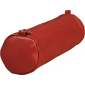 Clairefontaine Schlampermäppchen AgeBag aus echtem Schafsleder rund rot