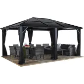 Sojag Meridien 1216 Pavillon mit festem Dach inkl. Moskitnetz 4x5 m
