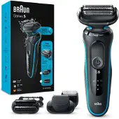 Braun Series 5 51-M1850s, Folienschaber, Schwarz, Blau, Tasten, LED, Ladend, Leistung, Wechselstrom/Batterie
