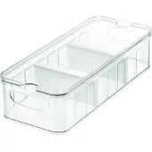 SmartaSaker Aufbewahrungskiste Crisp Kühlschrank mit Trennwänden Groß