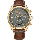 Citizen AT8263-10H Funkuhr Eco Drive Uhr Herrenuhr Leder Datum braun