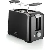 Lentz 2-Scheiben Toaster 700 Watt Toastautomat mit Brötchenaufsatz Schwarz 74219
