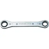 Stahlwille Ratschenringschlüssel 25, SW 17 x 19 mm, Länge 205 mm, Chrom-Alloy-Stahl, Zwölfkant
