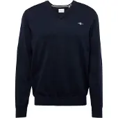 Gant Pullover Cotton V-Neck Herren Evening Blue-XXXL