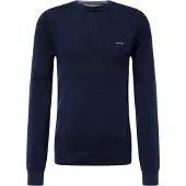 Gant Sweater "Strickpullover COTTON PIQUE C-NECK", Herren, Gr. L, blau, Obermaterial: 100% Baumwolle CO., Sweatshirts Sweater