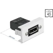 DeLOCK Easy 45 DisplayPort Modul gerade 22,5 x 45 mm, Schwarz, 45 mm, 22,5 mm, 38,5 mm