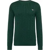 Gant Pullover Cotton Cable C-Neck Herren Tartan Green-L