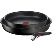 Tefal Pfannen-Set "Ingenio Unlimited", Aluminium, (Set, 3 tlg., Tefal Ingenio Unlimited Pfannenset, 2 teilig, Ø 24, 28 cm, 1 Griff), stapelbar, Antihaftversiegelung, Induktion, Made in France, kompakt