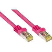 GOOD CONNECTIONS RJ45 Patchkabel mitCat.7 Rohkabel und Rastnasenschutz (RNS), S/FTP, PiMF, halogenfrei, 600MHz, OFC, magenta, 7,5m, (8070R-075M)