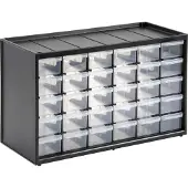 Stanley Kleinteilemagazin mit 30 Schubladen, Werkzeugkasten, Kunststoff, Schwarz, 365 mm, 153 mm, 222 mm