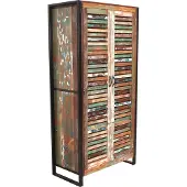 SIT Möbel FIUME Garderobenschrank Metall/Altholz bunt