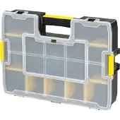 Stanley CUBIX Organizer SortMaster, Kasten für Kleinteile, Schwarz, Transparent, Gelb, 90 mm, 430 mm, 330 mm