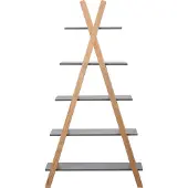 Möbilia Regal aus Pinienholz Grau Lackiert 90x170 cm