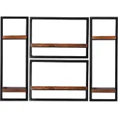 SIT Möbel PANAMA Wandregal-Set Altmetall/Mangoholz