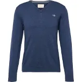 Gant Pullover Cotton V-Neck Herren Dark Jeansblue Melange-M