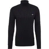 Gant Pullover Cotton Cable Turtle Neck Black-XL