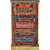 MiaMöbel Schuhschrank 'Seaside' Massivholz, Metall Recycletes Holz Shabby Chic