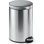 Durable Treteimer Metall rund, Soft Close, 12 Liter, Edelstahl