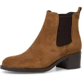 Tamaris Damen Chelsea Boots/ Stiefeletten Braun Rauleder-Textil-Mix Größe: 42