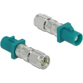 DeLOCK Adapter FAKRA Z Stecker zu SMA Stecker, SMA, 1x FAKRA Z, 1x SMA, Männlich, Weiblich, Nickel/Gold