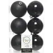 Décoris Weihnachtskugeln 8cm Kunststoff Christbaumkugeln Plastik bruchsicher schwarz