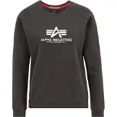 Alpha industries Sweater "New Basic Sweatshirt BL W", Damen, Gr. XS, grau (vintage grau), Obermaterial: 80% Baumwolle, 20% Polyester, regular fit, Sweatshirts Sweater