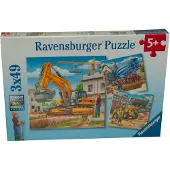 Ravensburger 3 x 49 Teile Kinder Puzzle Große Baufahrzeuge 09226