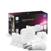 Philips Secure Starter-Set: E27 Lampe A60 2er-Pack 1100 + Kontaktsensoren 3er-Pack weiß + Bewegungsmelder, Set für intelligente Beleuchtung, ZigBee, Weiß, LED, E27, A60