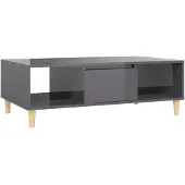 vidaXL Couchtisch Hochglanz-Grau 103,5x60x35 cm Holzwerkstoff