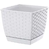 Prosperplast - RATOLLA SQUARE 2,5-l-Blumentopf – 16,5 x 16,5 x 14,2 cm in Weiß farbe