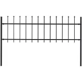 vidaXL Gartenzaun Woerden mit Speerspitze Stahl 170 x 60 cm Schwarz