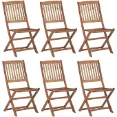 vidaXL Klappbare Gartenstühle 6 Stk. Massivholz Akazie