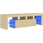 vidaXL TV-Schrank mit LED-Beleuchtung Sonoma-Eiche 140x36,5x40 cm