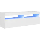 vidaXL TV-Schrank mit LED-Leuchten Weiß 120x35x40 cm