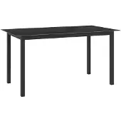 vidaXL Gartentisch Schwarz 150x90x74 cm Aluminium und Glas