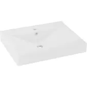vidaXL Luxus-Waschbecken mit Hahnloch Matt-Weiß 60x46 cm Keramik
