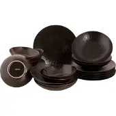 Palmer Ruston, Tafelservice 24-teilig 6 Personen, Braun Steinzeug, 1 Geschirr Set