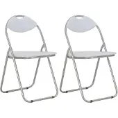 vidaXL Klappstühle, 2 Stück, weißes Kunstleder