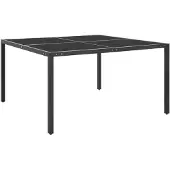 vidaXL Gartentisch Anthrazit 130x130x72 cm Stahl und Glas