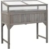vidaXL Hochbeet mit Gewächshaus 110x54x120 cm Massivholz Tanne