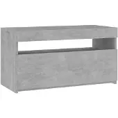 vidaXL TV-Schrank mit LED-Leuchten Betongrau 75x35x40 cm