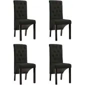 vidaXL Esszimmerstühle 4 Stk. Schwarz Stoff