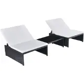 vidaXL Outdoor-Lehnstühle 2 Stk. mit Tisch Schwarz Poly-Rattan