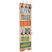vidaXL Wandgarderobe mit 6 Haken 120 x 40 cm "LIVE LIFE"
