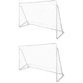 vidaXL Fußball-Tornetze 2 Stück 240 x 90 x 150 cm Stahl