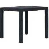vidaXL Gartentisch Anthrazit 79x79x72 cm Kunststoff Rattan-Optik