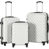 vidaXL Hartschalen-Trolley-Set 3 Stk. Helles Silber ABS