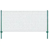 vidaXL Maschendrahtzaun mit Pfosten Stahl 25 x 0,75 m Grün